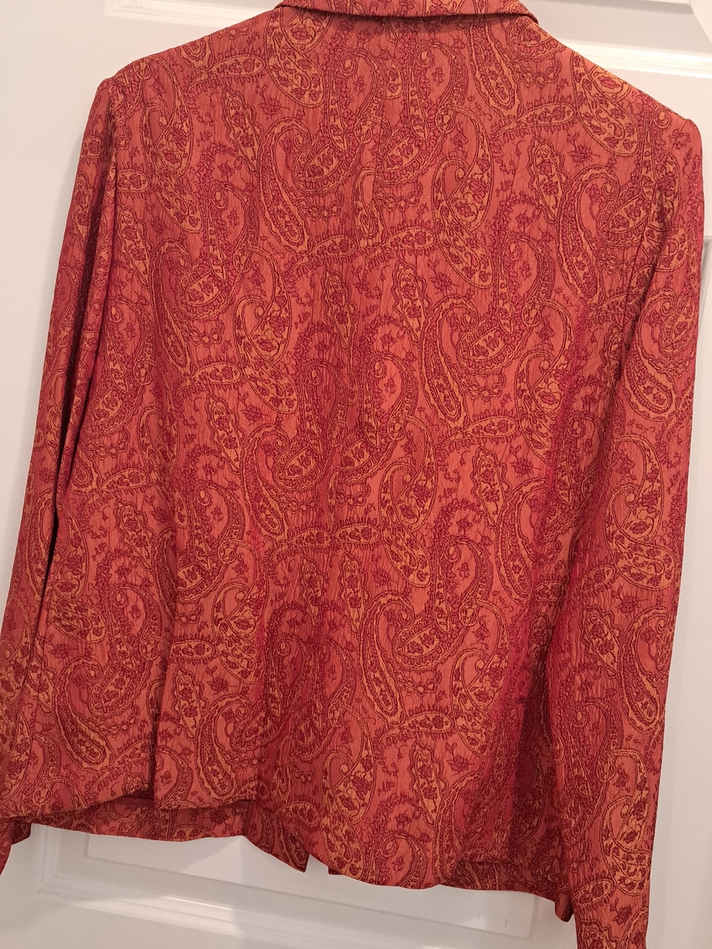 Talbots Rust Paisley Button-Front Jacket - Picture 3 of 3